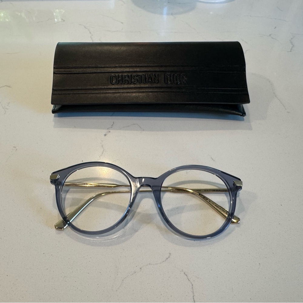 Dior Gray Round Frame Glasses
